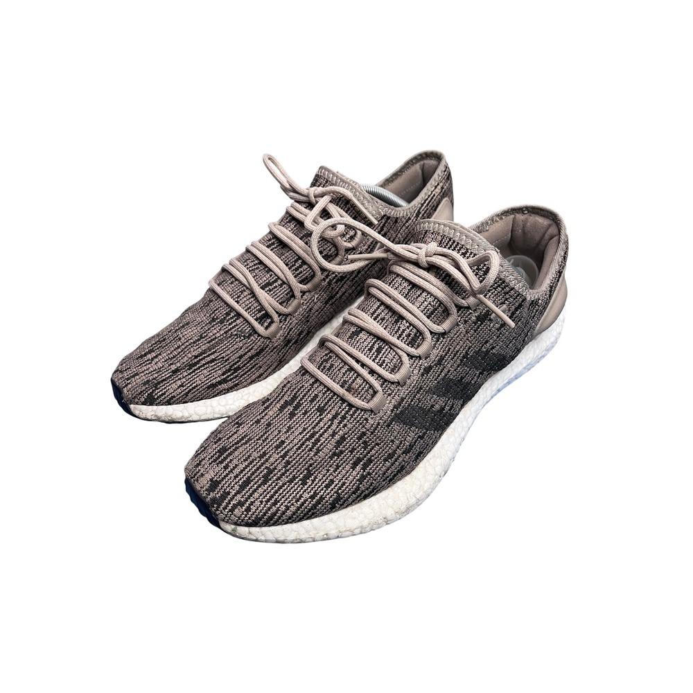 Adidas PureBoost DPR Tan Grey Knit Running Shoes BB6282 Mens 12